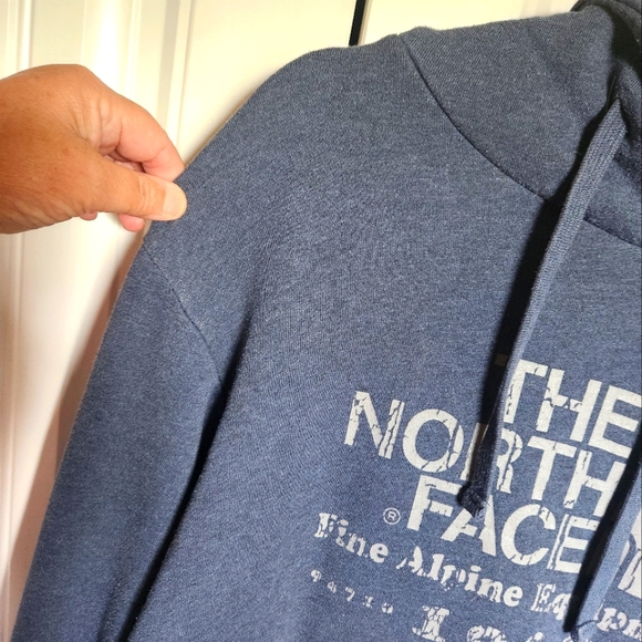 The North Face Blue Sweatshirt Hoodie- Mens Medium - Picture 3 of 6